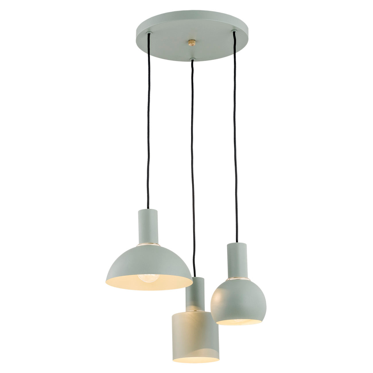 SINES 1470 3-light pendant lamp on a round ceiling rose