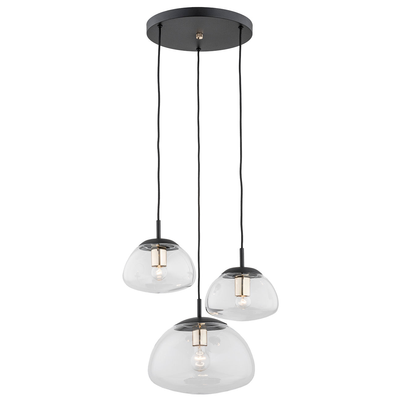 TRINI 1492 3-light pendant lamp on a round ceiling rose