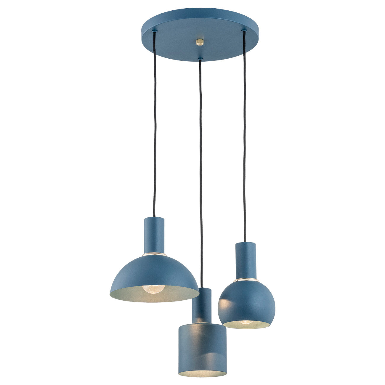 SINES 1471 3-light pendant lamp on a round ceiling rose