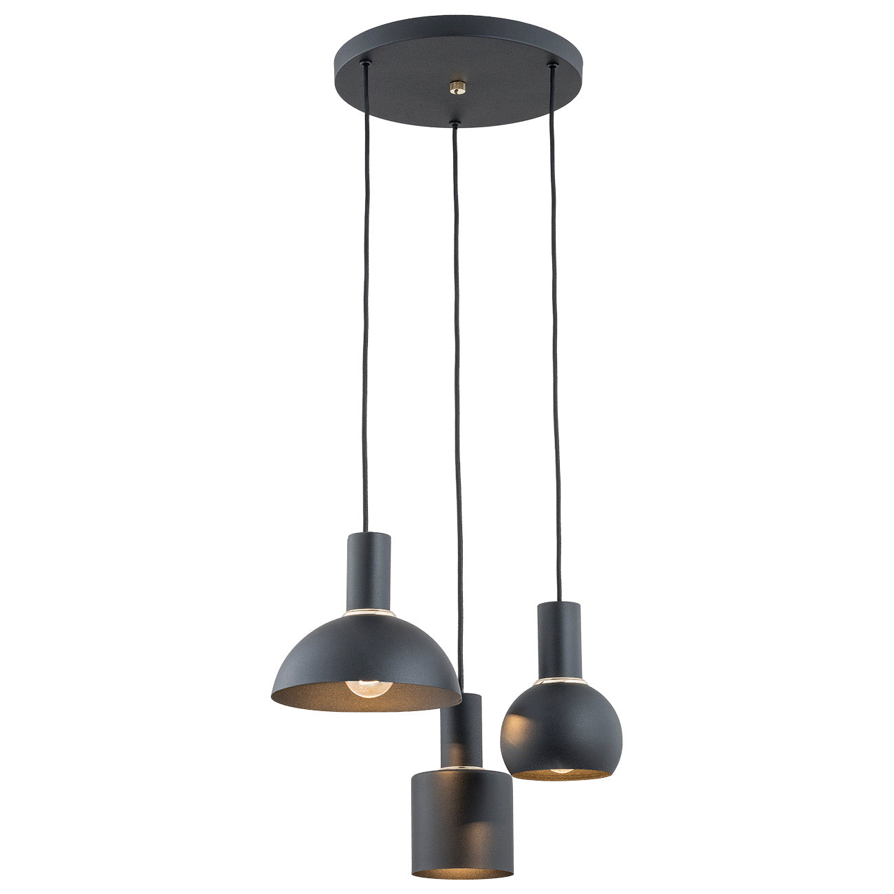 SINES 1472 3-light pendant lamp on a round ceiling rose