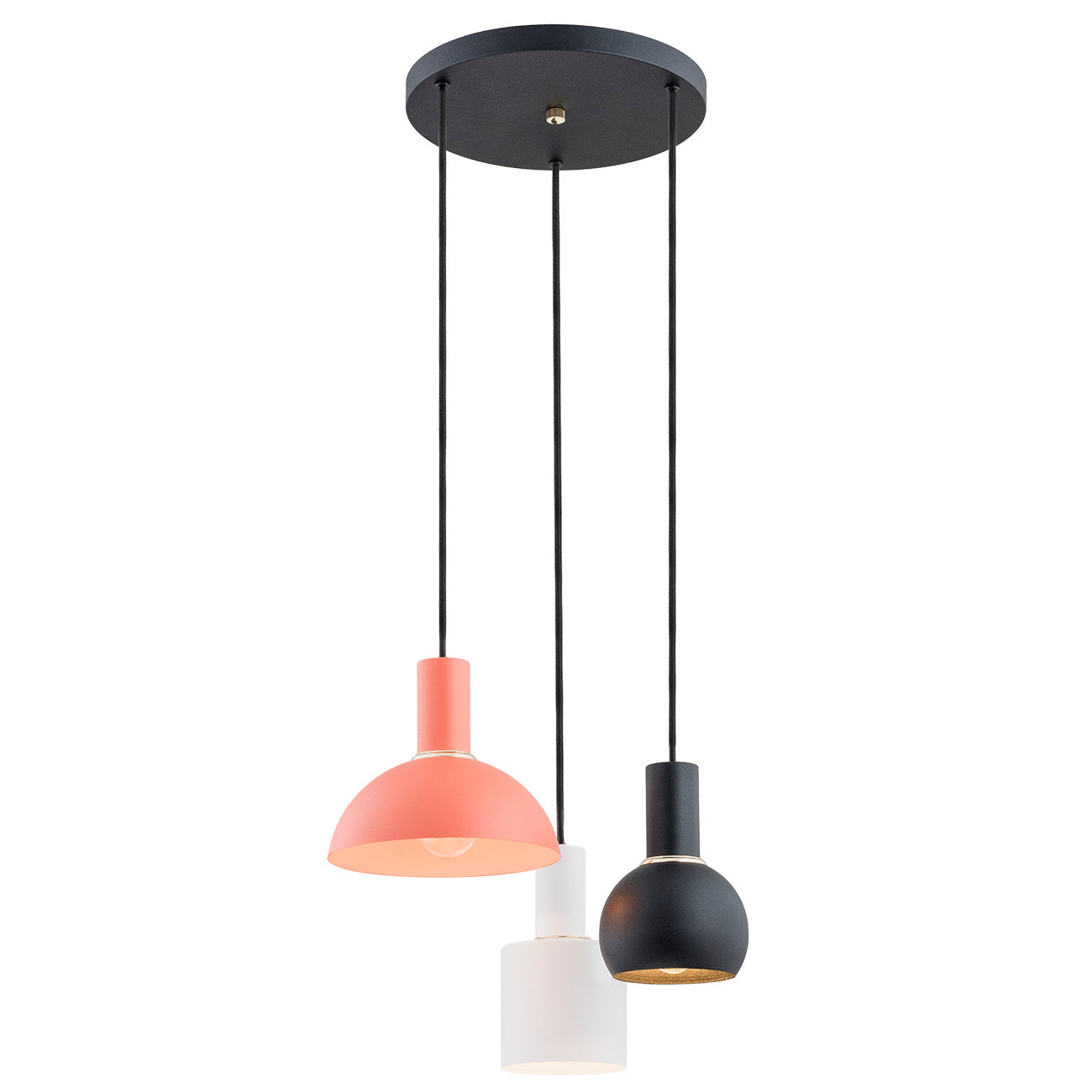 SINES 1480 3-light pendant lamp on a round ceiling rose