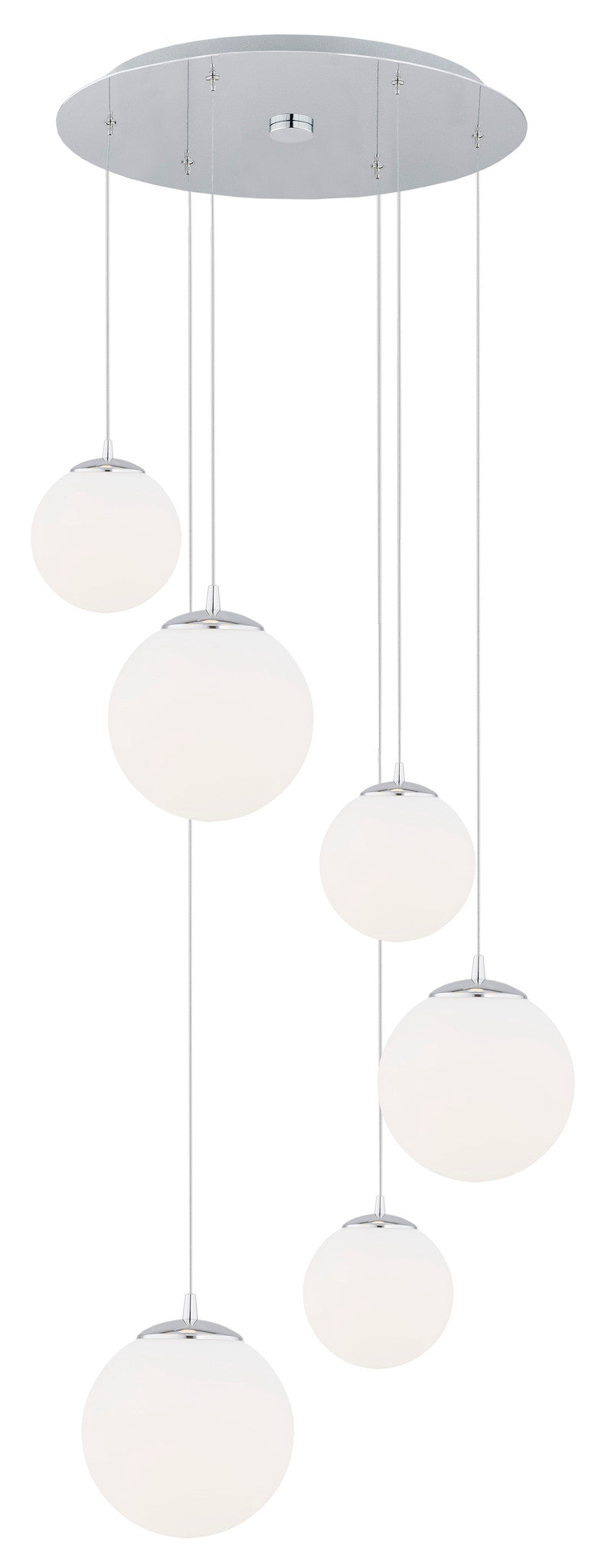 OPTICA 2530 6-light pendant lamp on a round ceiling rose