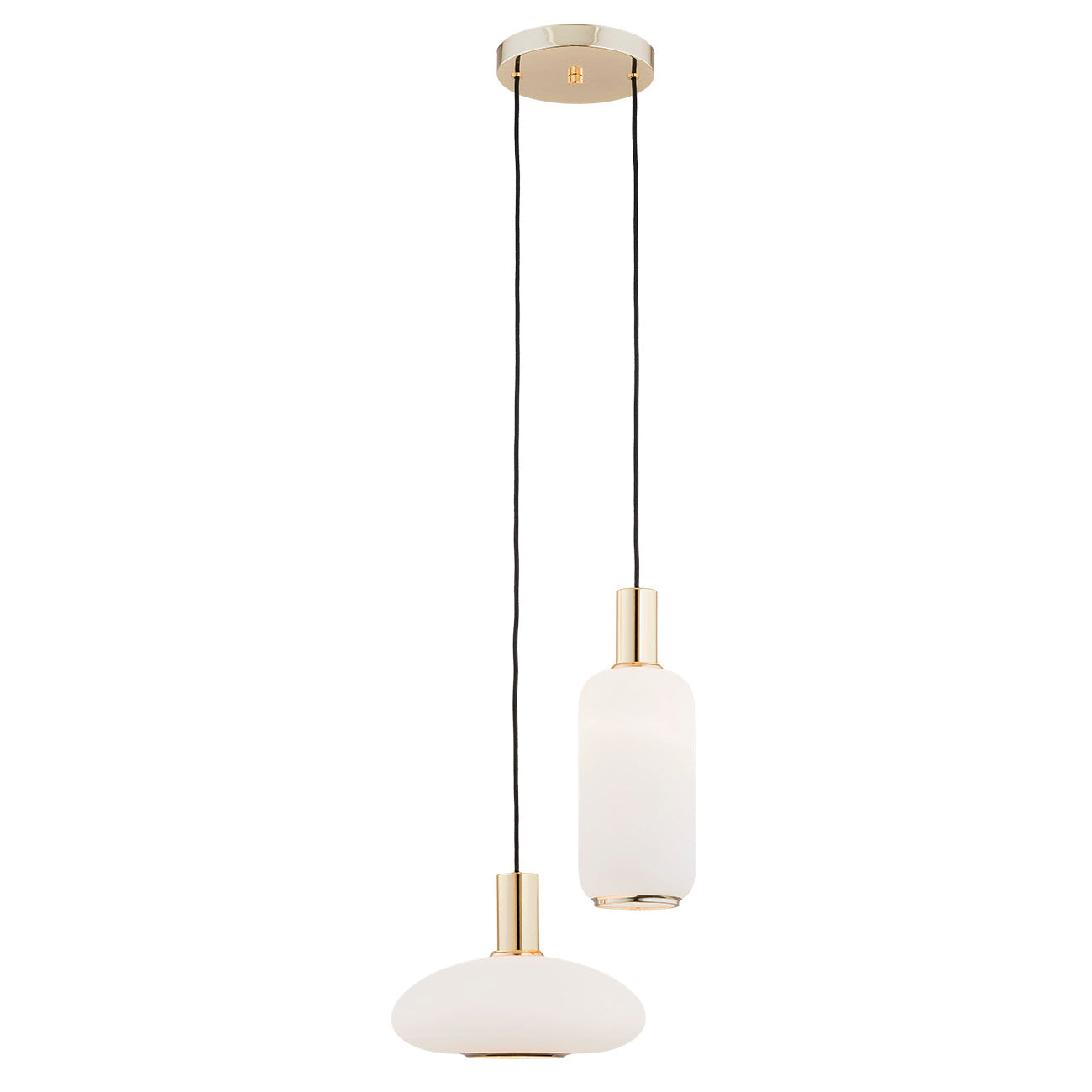 SAGUNTO 896 2-light pendant lamp on a round ceiling rose