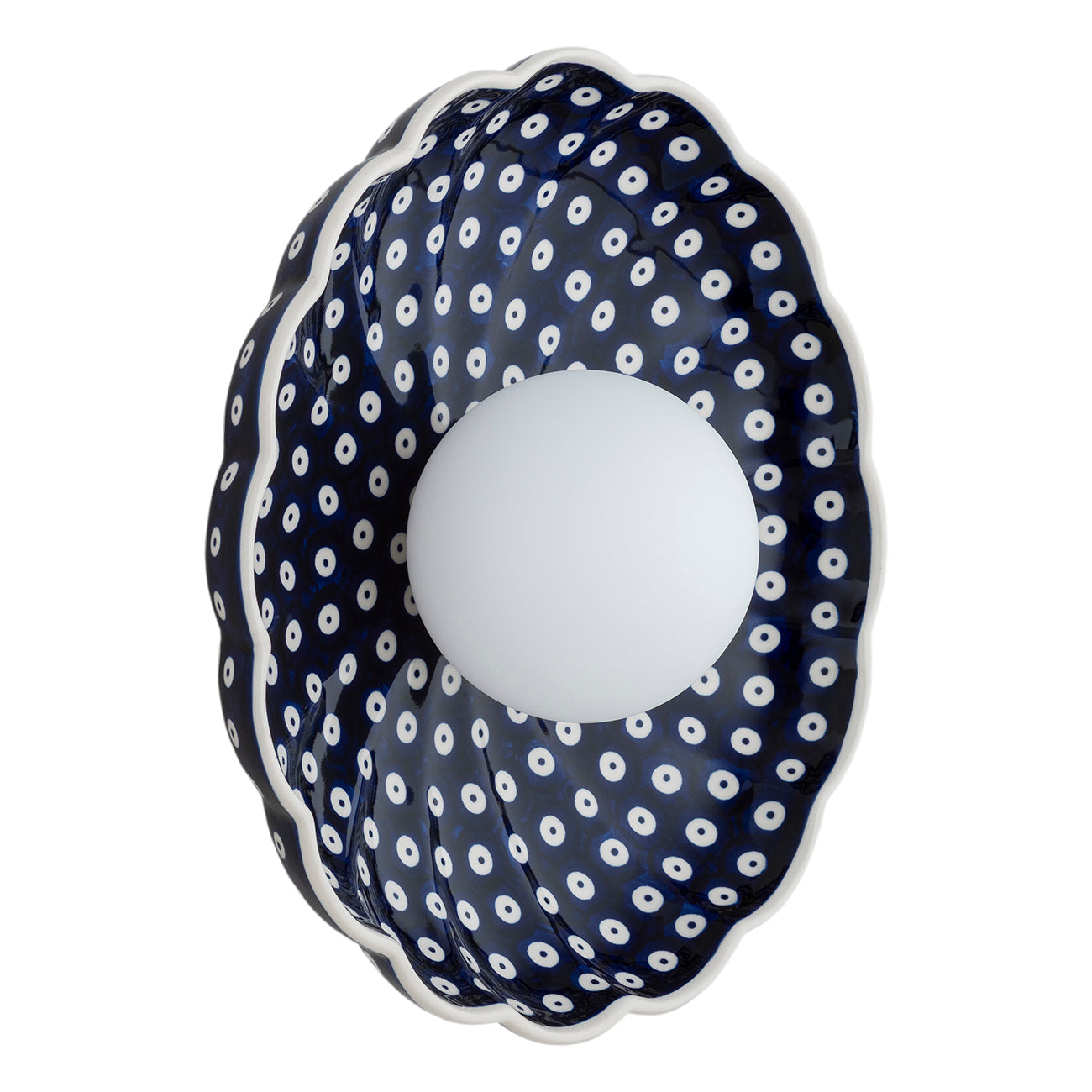 BOLL 8933 1-light wall lamp made of Bolesławiec ceramics in the shape of a shell