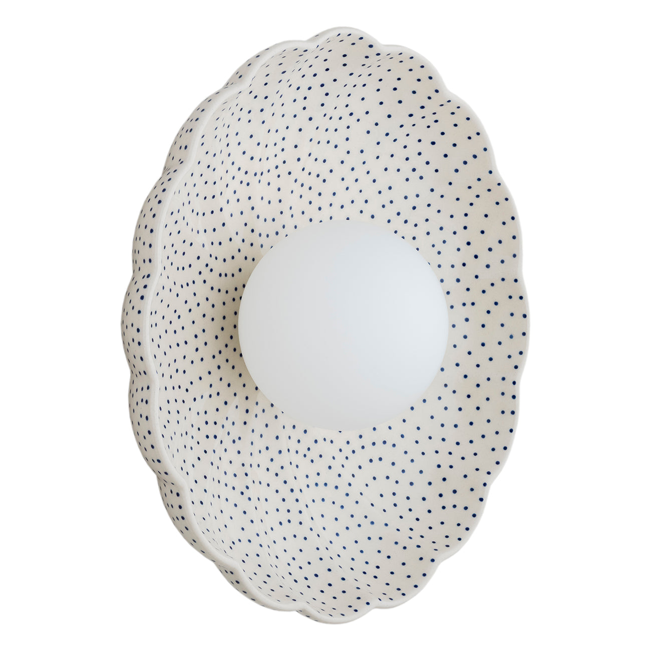 BOLL 8934 1-light wall lamp made of Bolesławiec ceramics in the shape of a shell