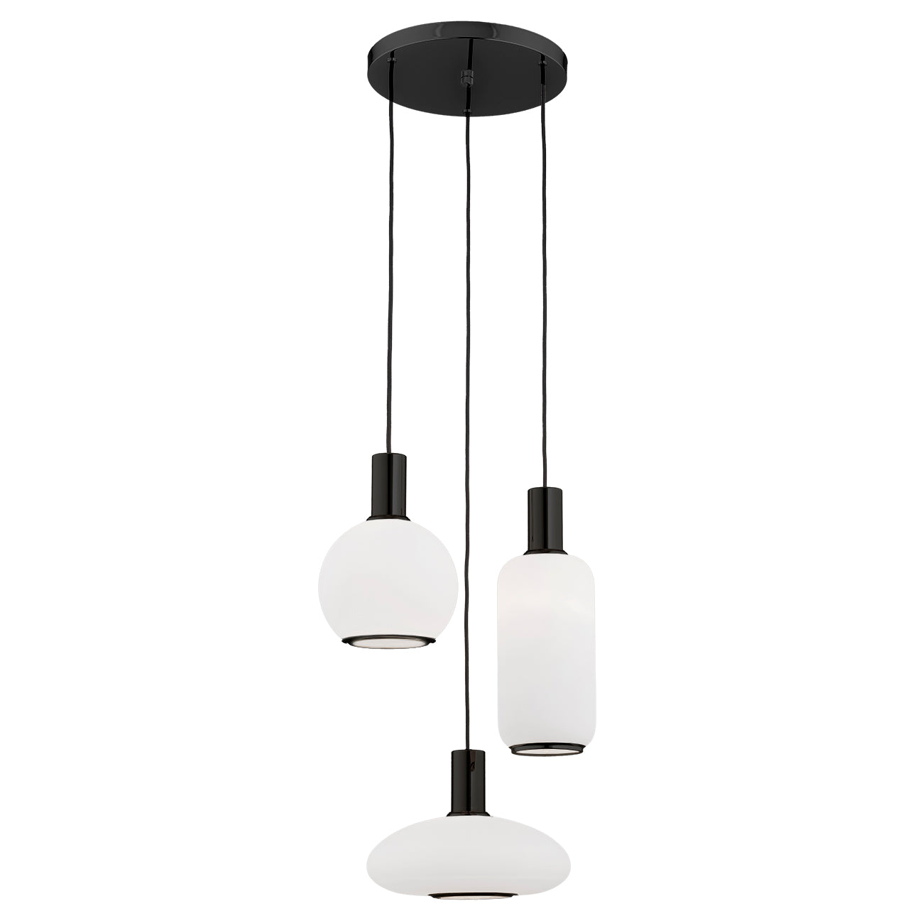 SAGUNTO PLUS 6323 3-light pendant lamp on a round ceiling rose