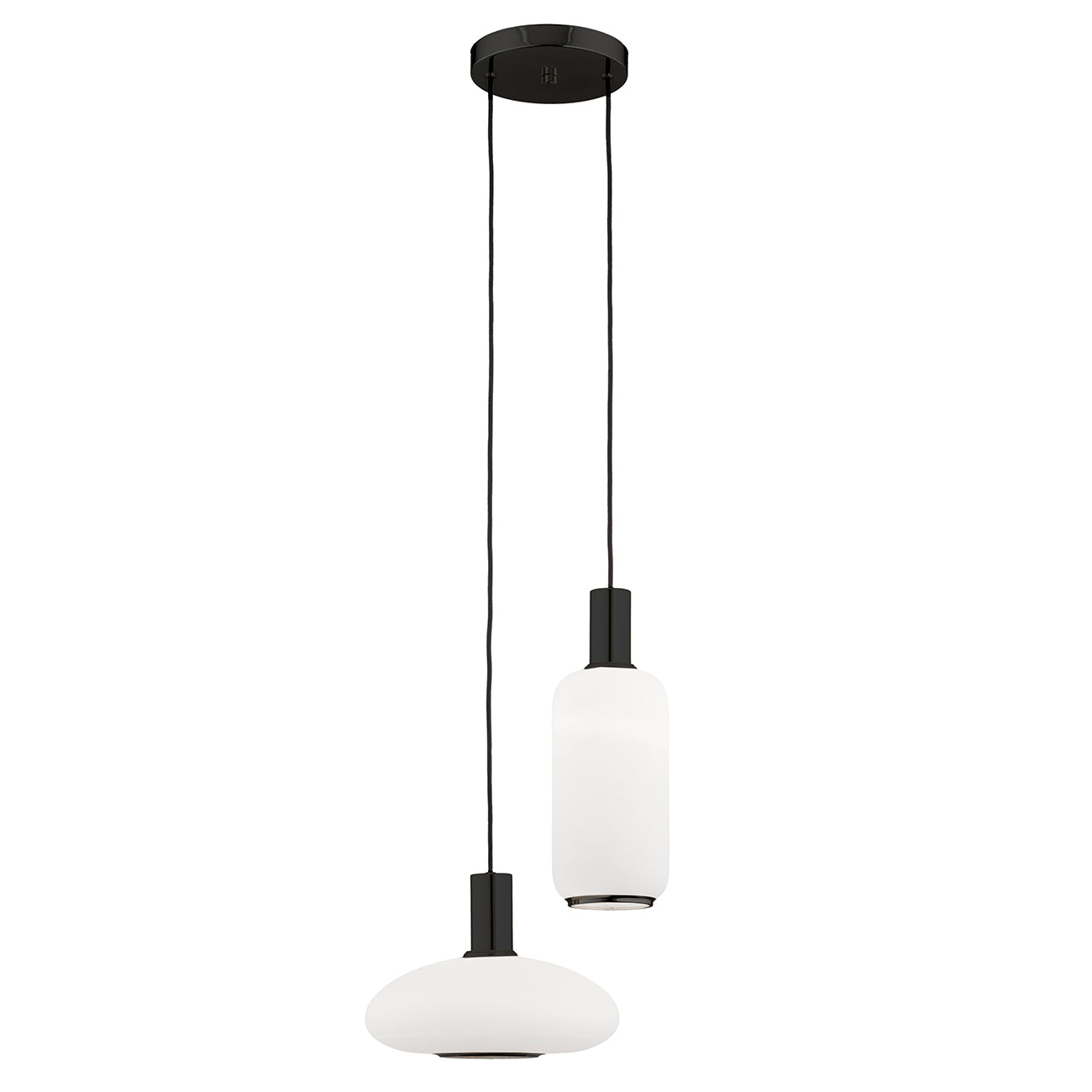SAGUNTO PLUS 7214 2-light pendant lamp on a round ceiling rose
